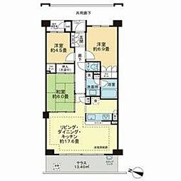 パークハウスミツザワヒルトップテラス 3LDKの間取図画像