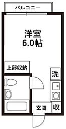ふじハイム ワンルームの間取図画像