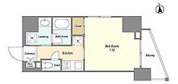 エスタート三田 6階1Kの間取り
