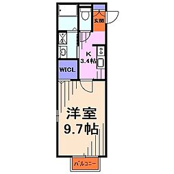 ソレーユ東川口 1Kの間取図画像