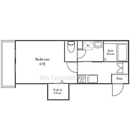 ノワール・エ・ブラン高井戸 2階1Kの間取り
