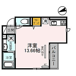 イルリッシュ上本町 ワンルームの間取図画像