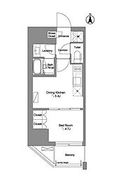 ブリリアイスト新御徒町 1DKの間取図画像