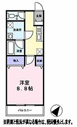 サンコートアクシス 1Kの間取図画像