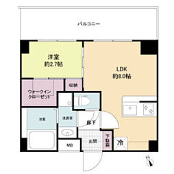セレニテ兵庫エクラ 1LDKの間取図画像