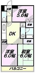 藤ハイツ 3DKの間取図画像
