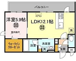 インフィニット カンワ 4階1LDKの間取り