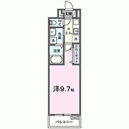吉川市大字中曽根アパート 1Kの間取図画像