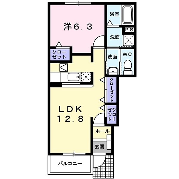 和歌山県和歌山市有本(賃貸アパート1LDK・1階・46.00㎡)の写真 その2