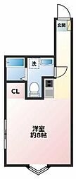 Trazzo鶴見 1Kの間取図画像
