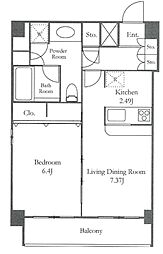 プレミアステージ笹塚 10階1LDKの間取り