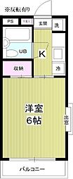 クレストモア 1Kの間取図画像