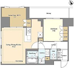 オアーゼ日暮里レジデンス 6階1SLDKの間取り