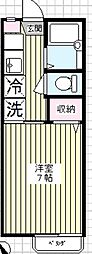 ユークレシオン常盤台A 1階1Kの間取り