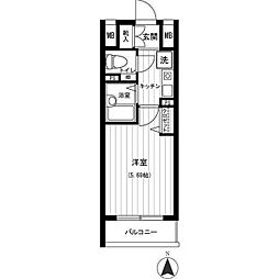 クレメント白金JP 3階1Kの間取り