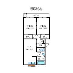 松久マンション 2LDKの間取図画像