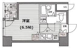 東京メトロ有楽町線 新富町駅 徒歩3分の賃貸マンション 7階1Kの間取り
