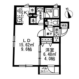 グランデュオ高田馬場クレスト 3階1LDKの間取り