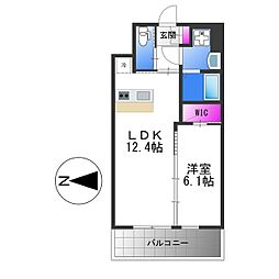 プレジオ永和ASIAN 1LDKの間取図画像