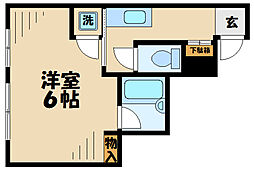 サニーヒル 1Kの間取図画像