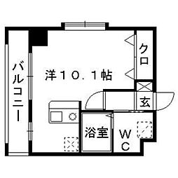ミリオーネ・シャトウ高砂 ワンルームの間取図画像