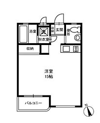 メゾンアンドー ワンルームの間取図画像