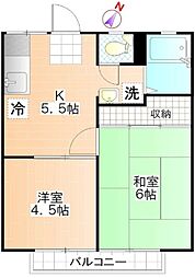 プチメゾン鈴栄 2Kの間取図画像