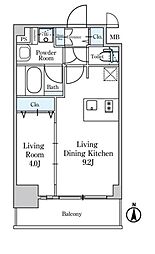 ディームス東陽町2 1LDKの間取図画像