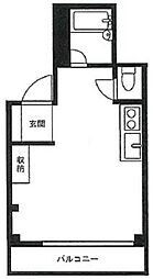 コアプラス立川みなみ 6階ワンルームの間取り