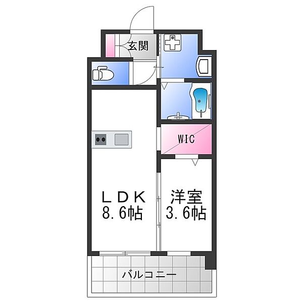 ESTONE HIGASHIOSAKA ｜大阪府東大阪市長田西２丁目(賃貸マンション1LDK・6階・32.40㎡)の写真 その2