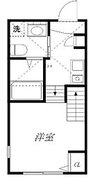 ハーモニーテラス五反野II 2階ワンルームの間取り