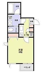 モンレーヴ本駒込 2階1Kの間取り