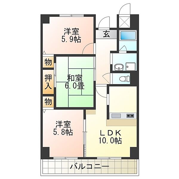 エクセレンシーアイ ｜大阪府大阪狭山市半田１丁目(賃貸マンション3LDK・7階・60.20㎡)の写真 その2