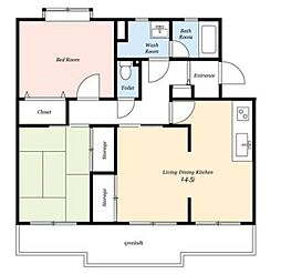 つづきの丘レジデンス弐番館 2LDKの間取図画像