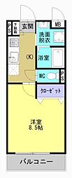 Smile Garden菊陽 1Kの間取図画像