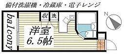 ラ・パルフェ・ド・グリシン ワンルームの間取図画像