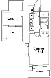 西葛西ガーデンハウス 3階1Kの間取り