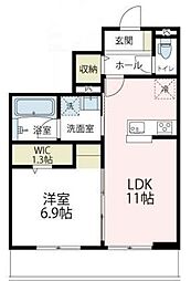 ヴァローレIII 1LDKの間取図画像