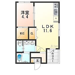 Osaka Metro谷町線 野江内代駅 徒歩5分の賃貸アパート 3階1LDKの間取り