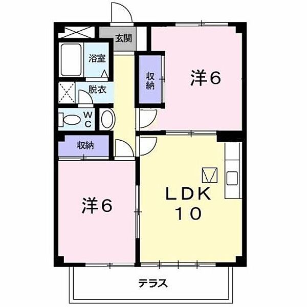 神奈川県横浜市青葉区梅が丘(賃貸アパート2LDK・2階・52.48㎡)の写真 その2