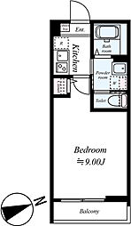 坂戸市日の出町アパート 1Kの間取図画像