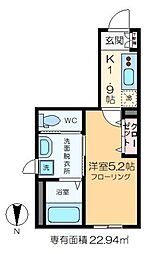 Largo大島 1階1Kの間取り