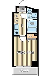 東急池上線 長原駅 徒歩8分の賃貸マンション 地下1階1Kの間取り