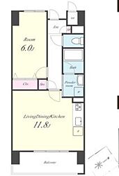 プリモパッソ川口 6階1LDKの間取り