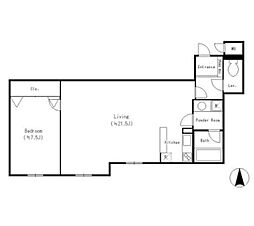 堂島レジデンス 12階2LDKの間取り