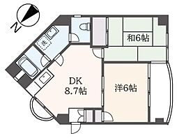 ファミール幸栄 2DKの間取図画像