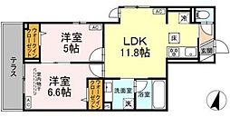 D Paina 木月住吉町 2LDKの間取図画像