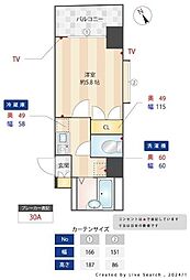 メインステージ早稲田 2階1Kの間取り