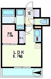 GrandeClasse新都心 1LDKの間取図画像