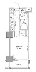 ザ・パークハビオ巣鴨 1Kの間取図画像
